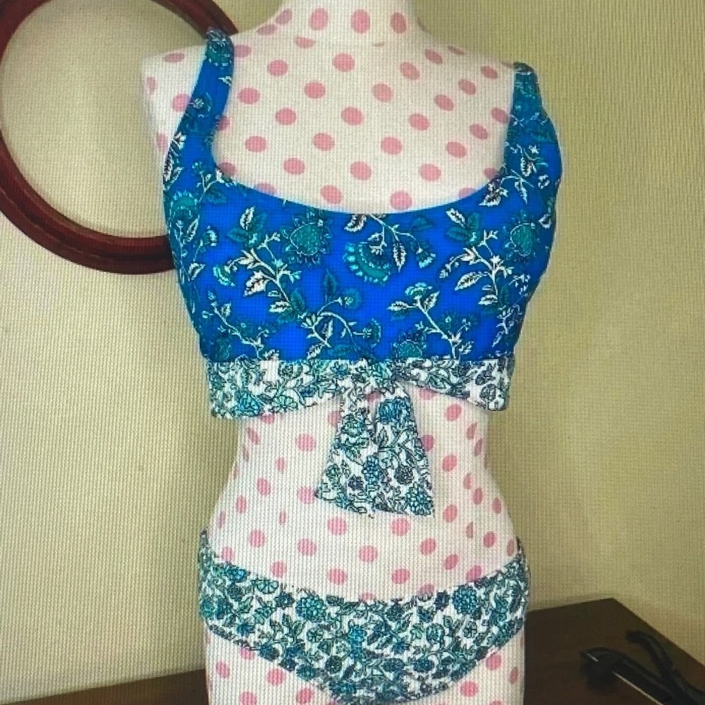MICHAEL Michael Kors Blue and Teal Floral Bikini Set